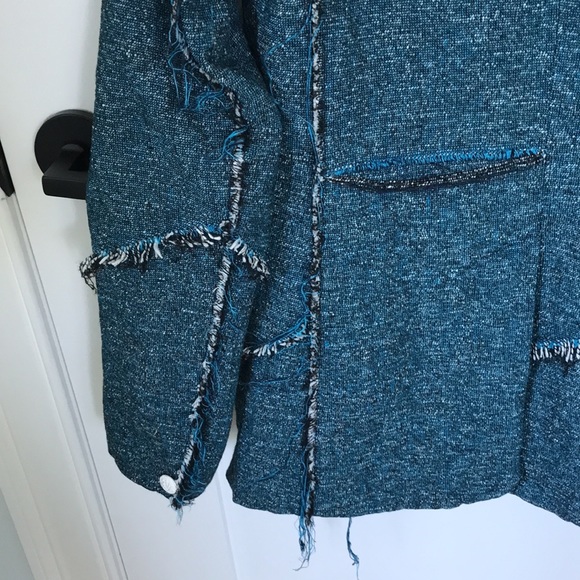 rag & bone Deconstructed Teal Twead Blazer size 2 - Picture 7 of 12